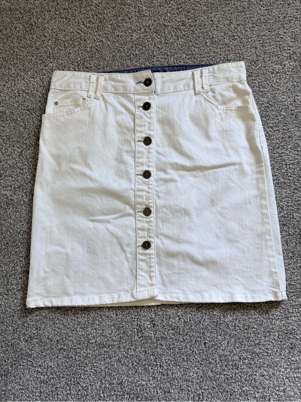 Tommy Hilfiger White Button-Front Denim-Style Mini Skirt